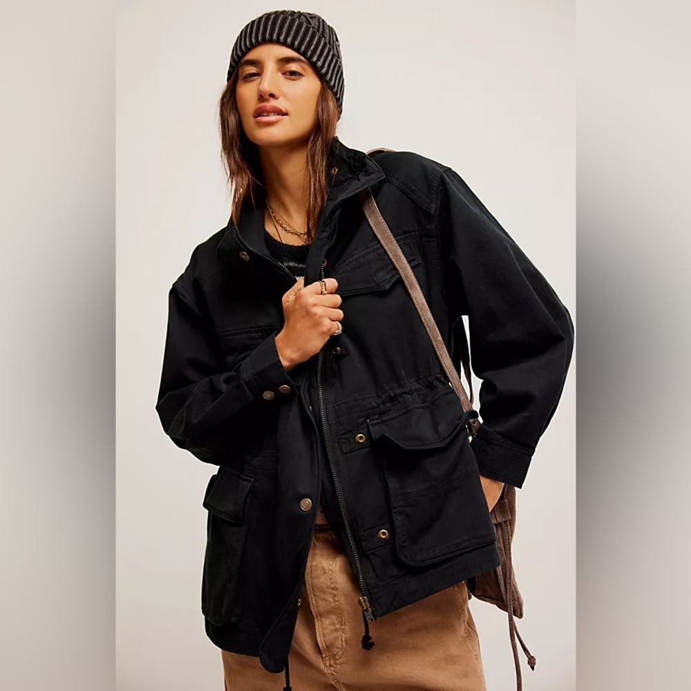 Free People Arya Utility Jacket in Black